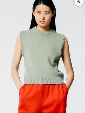 Tibi Soft Lambswool Distressed Pullover Vest